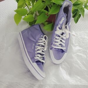 ADIDAS Europe Light Purple Satin Mid Hi-Top Retro Sneakers